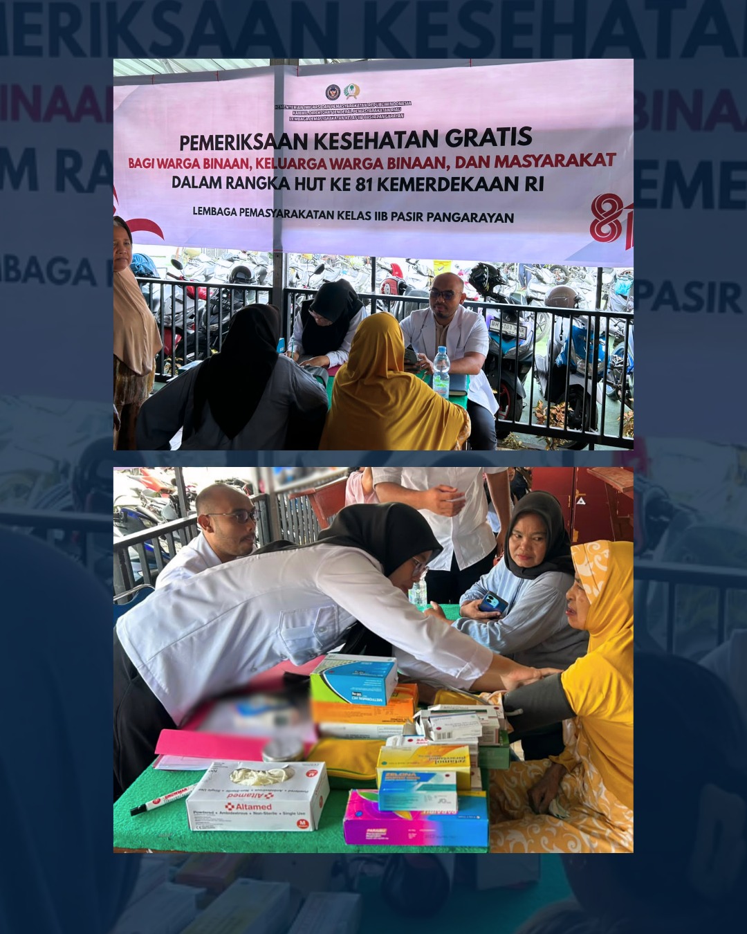 Wujudkan Semangat Merdeka, Lapas Pasir Pangarayan Gandeng Puskesmas Rambah Layani Pemeriksaan Kesehatan Gratis